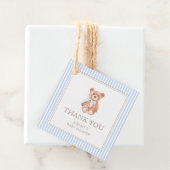 Teddy Bear Boy Classic Bedankt Baby shower Bedankjes Labels (In situ)