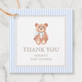Teddy Bear Boy Classic Bedankt Baby shower Bedankjes Labels