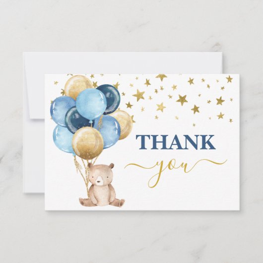 Teddy Bear Boy dank u Notitiekaartje (Voorkant)