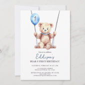 Teddy Bear Boy eerste verjaardag Kaart (Voorkant)