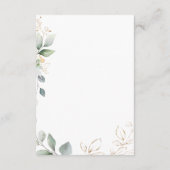 Teddy Bear Boy, Greenery Foliage Baby shower Informatiekaartje (Achterkant)