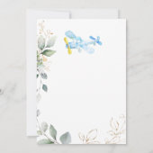 Teddy Bear Boy Groen Foliage Baby shower Invit Kaart (Achterkant)