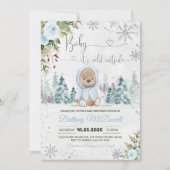 Teddy Bear Boy Het is koud buiten Baby shower Kaart (Voorkant)