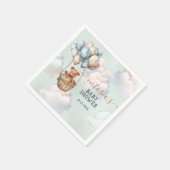 Teddy Bear Boy Hete Luchtballon Baby shower Servet (Hoek)