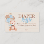 Teddy Bear Boy Luier Raffle Behuizing Kaart (Voorkant)
