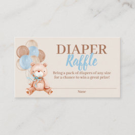 Teddy Bear Boy Luier Raffle Behuizing Kaart
