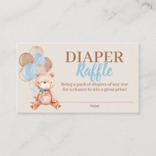 Teddy Bear Boy Luier Raffle Behuizing Kaart