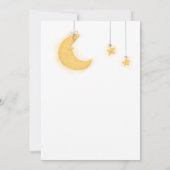 Teddy Bear Boy Moon Stars Blue Baby shower Kaart (Achterkant)