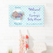 Teddy Bear Boy Sleeping Baby shower Spandoek (Insitu)