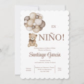 Teddy Bear Boy Spaanse uitnodiging (Voorkant)