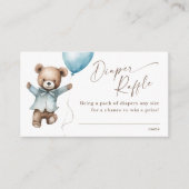 Teddy Bear Boys Baby shower Luier Raffle Informatiekaartje (Voorkant)
