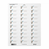 Teddy Bear Boys Baby shower retouradres Etiket (Full Sheet)