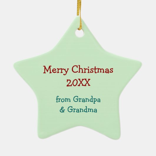 Teddy Bear Boys kerstversiering Keramisch Ornament (Achterkant)