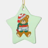Teddy Bear Boys kerstversiering Keramisch Ornament (Links)