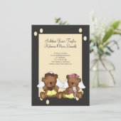 Teddy Bear Brides Wedding Kaart (Staand voorkant)