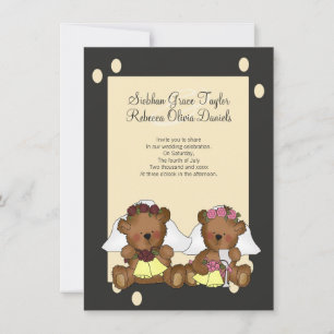 Teddy Bear Brides Wedding Kaart