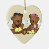 Teddy Bear Brides Wedding Keramisch Ornament (Rechts)
