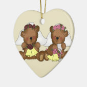 Teddy Bear Brides Wedding Keramisch Ornament (Links)