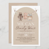 Teddy Bear Brown Baby Shower  Kaart (Voorkant / Achterkant)