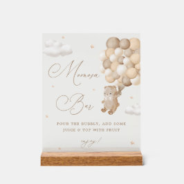 Teddy Bear Brown Baby shower Mimosa Bar Acryl Bord