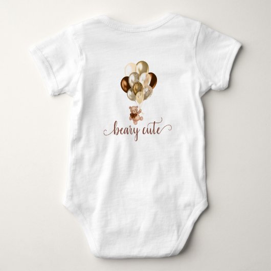 Teddy Bear Brown en Gold Balloons Romper (Achterkant)