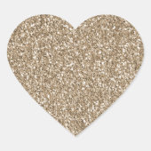 Teddy Bear Brown Glitter Hart Sticker (Voorkant)