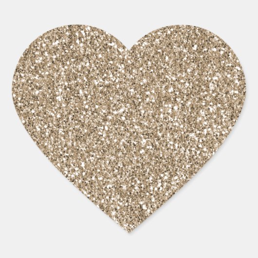 Teddy Bear Brown Glitter Hart Sticker (Voorkant)