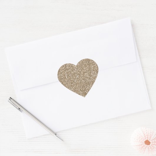 Teddy Bear Brown Glitter Hart Sticker (Envelop)
