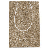 Teddy Bear Brown Glitter       Medium Cadeauzakje (Voorkant)