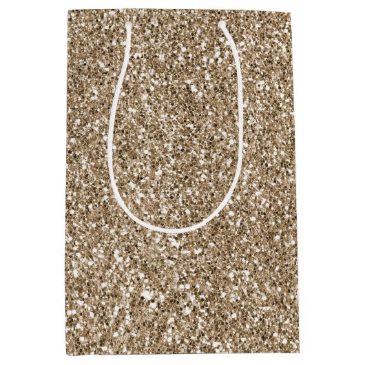 Teddy Bear Brown Glitter       Medium Cadeauzakje (Voorkant)