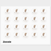 Teddy Bear Brown Gold Baby shower Hartelijk dank Ronde Sticker (Vel)