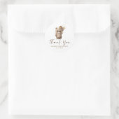 Teddy Bear Brown Gold Baby shower Hartelijk dank Ronde Sticker (Tas)