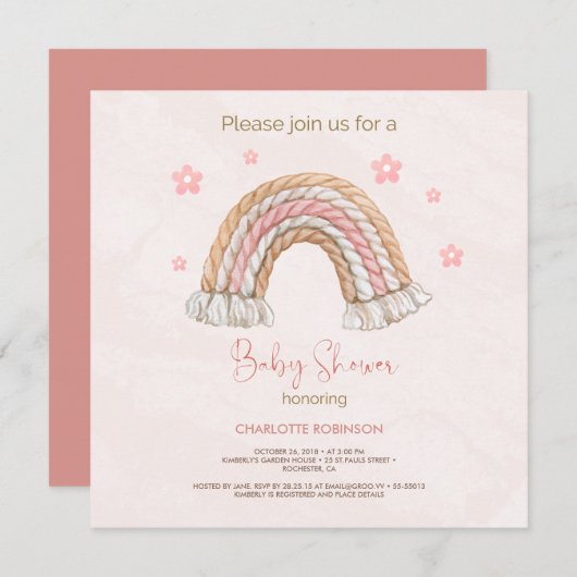 Teddy Bear Brown Sage Green Balloons Baby shower Kaart (Voorkant / Achterkant)