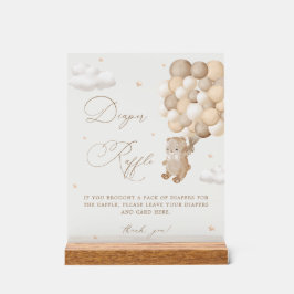 Teddy Bear Bruin Baby shower Luier Raffle Acryl Bord