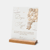 Teddy Bear Bruin Baby shower Luier Raffle Acryl Bord (Hoek)