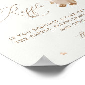 Teddy Bear Bruin Baby shower Luier Raffle Poster (Hoek)