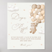 Teddy Bear Bruin Baby shower Luier Raffle Poster (Voorkant)