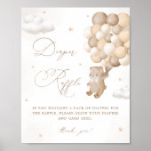 Teddy Bear Bruin Baby shower Luier Raffle Poster (Voorkant)