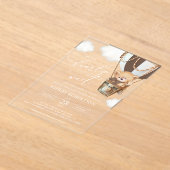 Teddy Bear, Bruine Hete Luchtballon, Baby shower Acryl Uitnodigingen (Laagn)