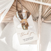 Teddy Bear, Bruine Hete Luchtballon, Baby shower Cadeaulabel
