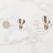 Teddy Bear, Bruine Hete Luchtballon, Baby shower Confetti (Voorkanten)