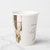 Teddy Bear, Bruine Hete Luchtballon, Baby shower Papieren Bekers (Rechts)