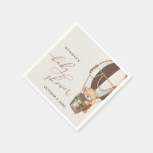 Teddy Bear, Bruine Hete Luchtballon, Baby shower Servet (Hoek)