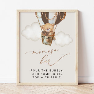 Teddy Bear, Bruine Hete Luchtballon, Momosa Bar Poster