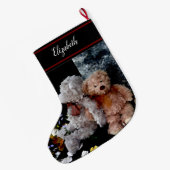 Teddy Bear Buddies Large Kerstmis Stocking Grote Kerstsok (Achterkant (Hangend))