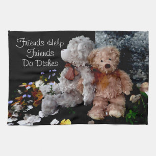 Teddy Bear Buddies - Vrienden helpen bij het afwas Theedoek
