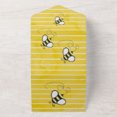 Teddy Bear Bumblebee Honey Baby shower All In One Uitnodiging (Buitenkant)