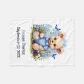 Teddy Bear Butterfly Flowers Baby shower Baby Boy Fleece Deken (Voorkant (Horizontaal))