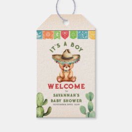 Teddy Bear Cactus Boy Baby shower Fiesta Cadeaulabel