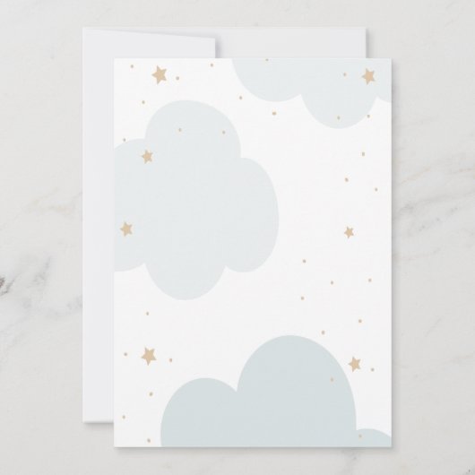 Teddy Bear Cadeaus Clouds Baby shower Kaart (Achterkant)